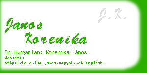 janos korenika business card